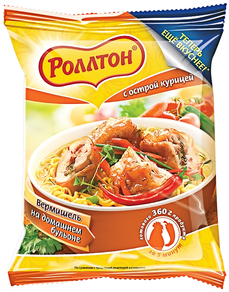 Лапша Б/п Роллтон с острой курицей