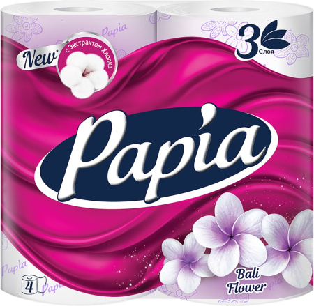 ТБ PAPIA Bali Flower 3-слоя, 4шт